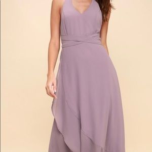 WRAP OF LUXURY LAVENDER MAXI DRESS